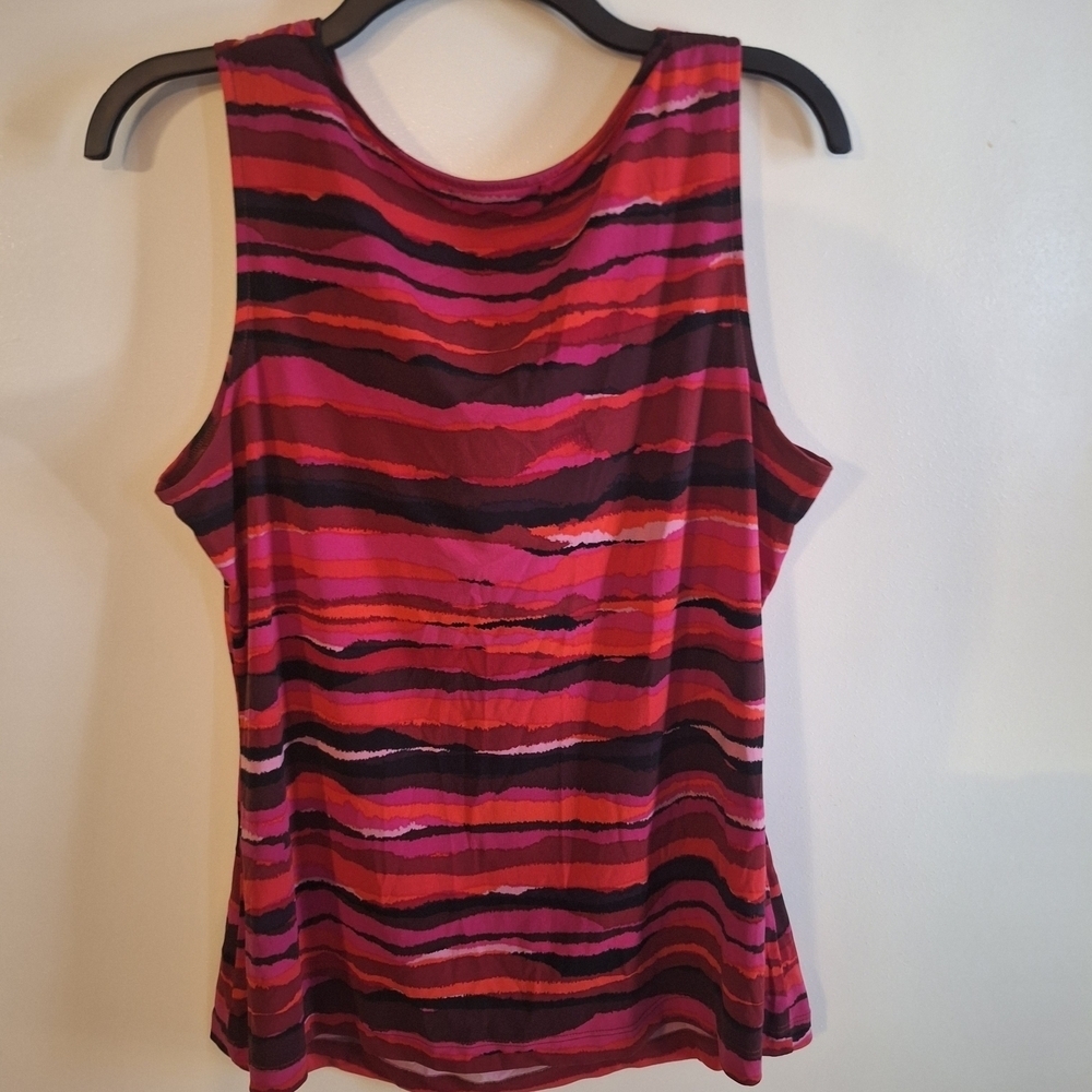 Calvin Klein Pink, Orange and Black Striped Tank Top - Picture 2 of 5